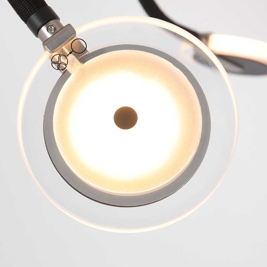 Plafondlamp Turound 3375ZW – Zwarte design lamp met glas, 91,5 cm, draaibaar en kantelbaar, Steinhauer, LED, dimbaar, 5000 lumen
