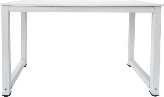 Bureau computer tafel - keukentafel - metaal hout - 120 cm x 60 cm - wit
