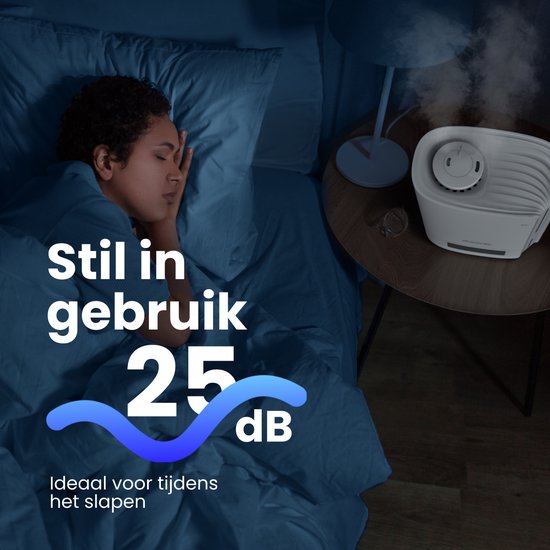Auronic Luchtbevochtiger - 5 Liter - Geschikt voor Woonkamer, Kantoor, Slaapkamer, Babykamer en Meer - BPA-Vrij - Wit