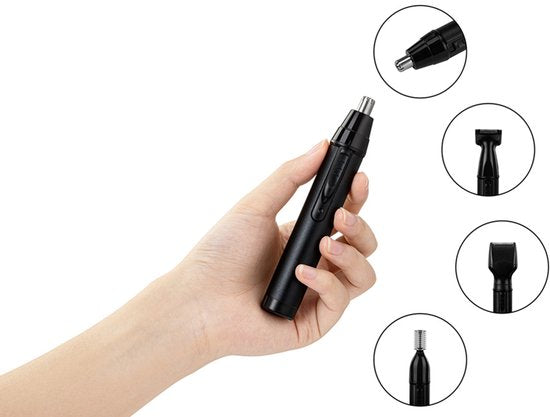 Wellhealth - 4-in-1 neus- en oorhaartrimmer - Zwart