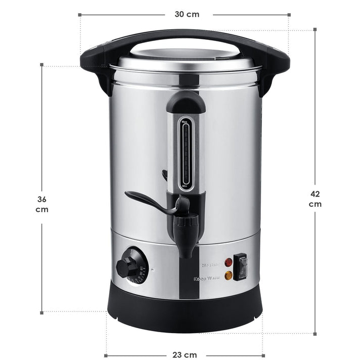 Juskys Glühweinketel 7L - 1500W - warmhoudfunctie - zilver/zwart - 42 cm