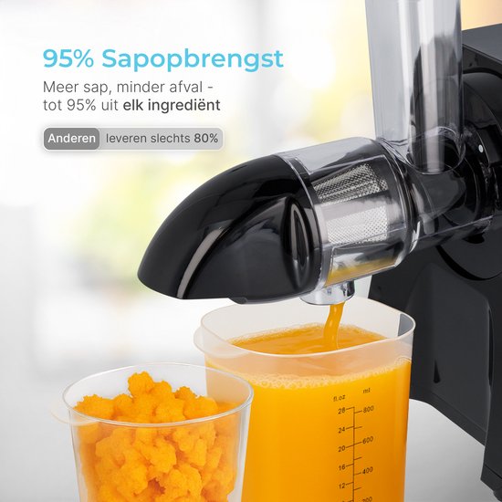 Goodforce Krachtige Slowjuicer - Juicer - Groente en Fruitpers - Met Pulp en sap reservoir - Juice Maker - Maximale voedingswaarde