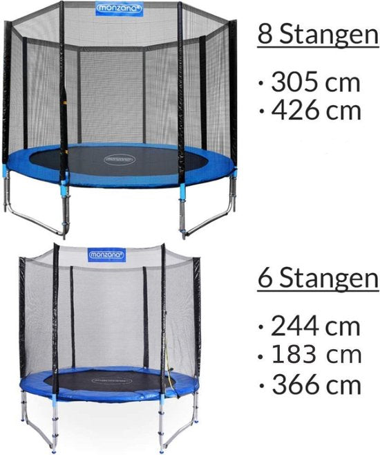 Monzana Veiligheidsnet Trampoline - voor 6 bevestigingspalen - Ø183cm