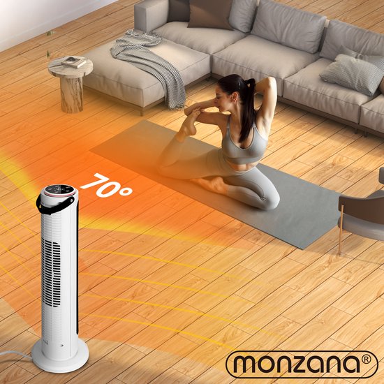 Monzana Keramische Ventilatorkachel 2000W - 4 Standen 15-35°C - Wit