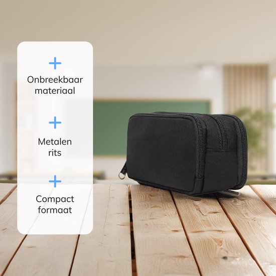Diydash Etui - Pennenzak - Pennenetui - Schooletui - Grote Etui - Schoolspullen - Trousse Scolaire - Voor meisjes, jongens en volwassenen - Zwart