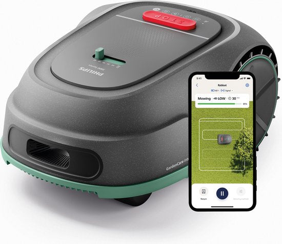 Philips Robotmaaier RSL3000/10 - Kruismaaien - GPS-Mapping - Regensensor - Grijs