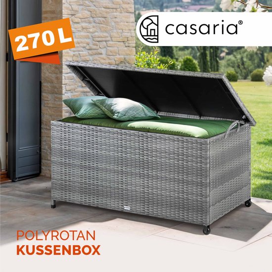 Casaria Opbergkist – Weerbestendig 122x56x61cm 420L - Grijs