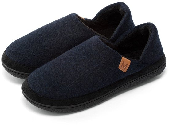 Milanoro - Comfortabele, warme herenpantoffels - Navy - 41-42