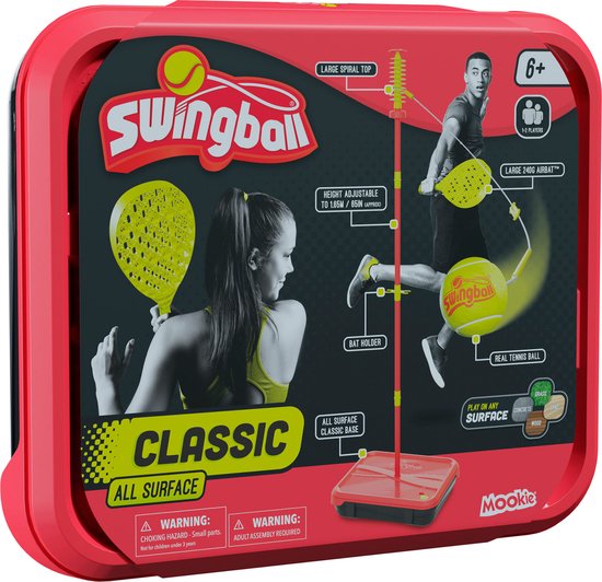 Mookie All Surface Classic Swingball - Kunststof - 48.30x41.50x11.10cm - Rood/Groen