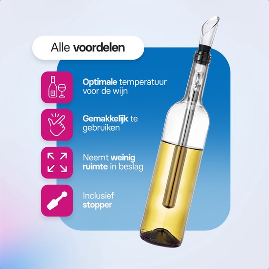 Roegaarden wijnkoeler stick - Wijnkoelers - Inclusief schenktuit - Inclusief stopper