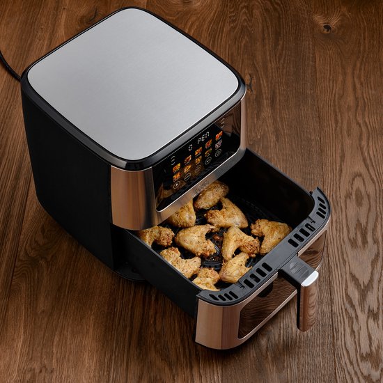 Solis Airfryer Air Fry & Dry XL - Multifunctionele Heteluchtfriteuse - 40 tot 230 Graden - 7.5L - 10 Verschillende Programma's - RVS