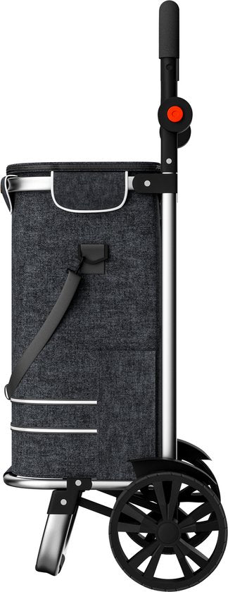 Monzana Boodschappentrolley – 56L tot 50kg Afneembare Tas – Zwart