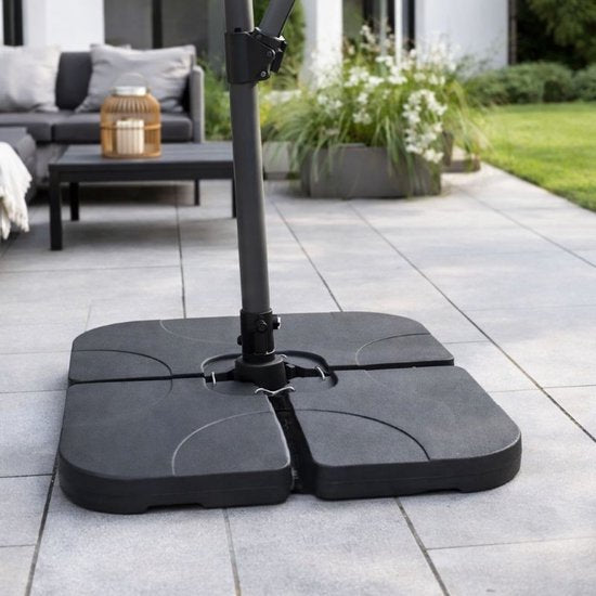 Ceruzo Parasoltegels Set van 4 – Vulbaar met Water of Zand – Tot 80 kg – Voor Kruisvoet