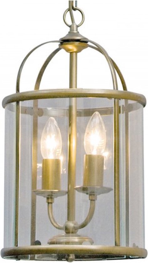 Hanglamp Pimpernel 5971BR Brons Ø23 cm Klassiek Lantaarn van Steinhauer, Hoogte instelbaar, Glas en Metaal, Voor binnengebruik