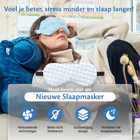 EL-Life Verkoelend Slaapmasker vrouwen & mannen - Oogmasker met velvet stoffen kant - Verstelbaar - Slaapmaskers