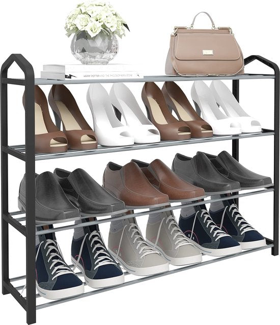 Schoenenrek - Schoenenorganizer - Schoenenstandaard - Schoenenhouder - Schoenenplank - Schoenenopslag - Schoenendisplay - Grijs - 79x19,5x62cm