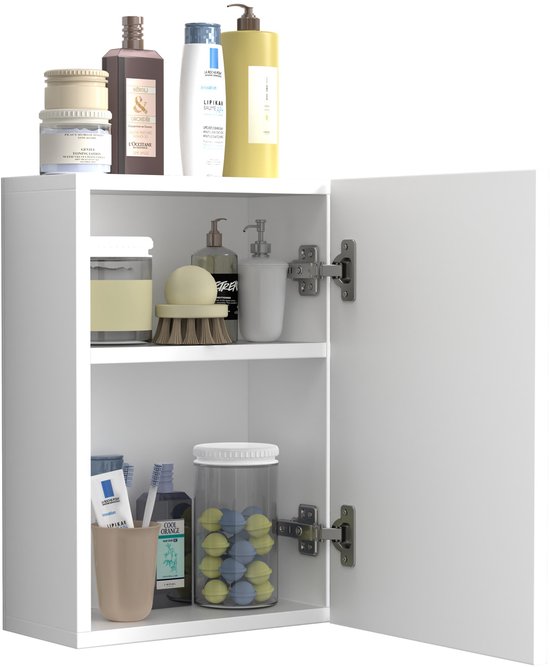 VDD - Spiegelkast - badkamerkast - toiletkast - wastafel meubel - medicijnkastje - spiegel kast - kast met spiegel - 30 x 45 x 14 cm - Wit