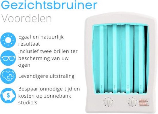 Livista - Gezichtsbruiner - Inclusief garantie! - Zonnebank - UV Lamp - Geschikt voor thuis gebruik - Inclusief beschermende bril - Verschillende standen - Zonnelamp - Zonnebruiner - Supper Tanning
