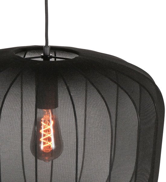 Anne Lighting - hanglamp - Sable - zwart - linnen metaal - Ø 45cm - E27 - 4191ZW