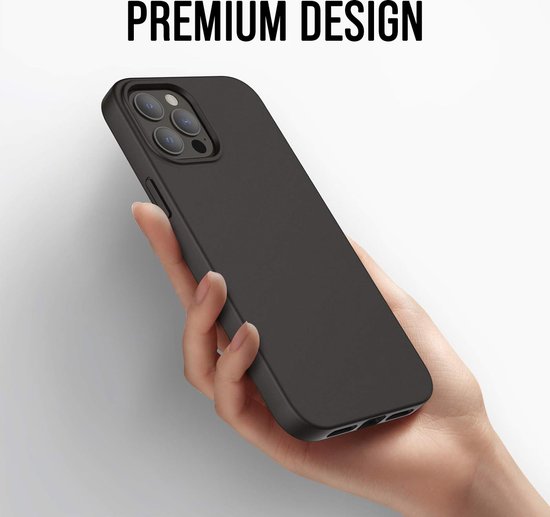 Podec Telefoonhoesje Zwart Geschikt voor iPhone 12 pro max Hoesje En Screenprotector Beschermglas