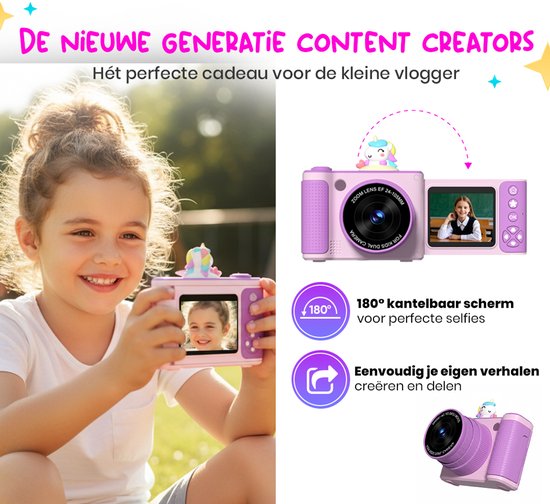 K&L Digitale Kindercamera Kids 32GB - Kinder vlog camera - Kindercamera's Digitaal - Fototoestel Kinderen - Kinderfototoestel