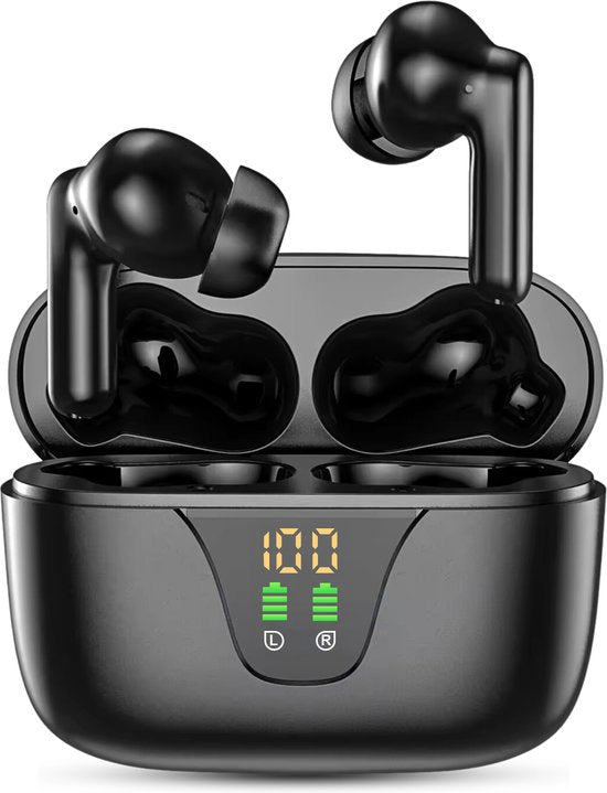 Golden Sound Oortjes draadloos - Draadloze oordopjes - Bluetooth oortjes - Active Noise Cancelling - Sport oordopjes - Led display - Touch functie - Geschikt voor elke smartphone & laptop