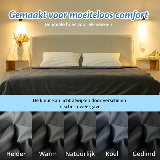 Hoes voor de verzwaringsdeken van EL Life 150 x 200 CM - 7 KG & 9 KG - Overtrek Hoes van 100% biologisch katoen - Antraciet