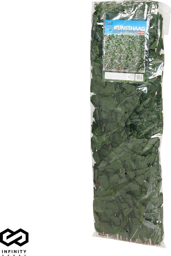 Infinity Goods Kunsthaag – Uitschuifbaar – 180 x 90 cm – Kunstklimop – Kunstplanten Voor Buiten En Binnen – Namaak Plant – Kunst Klimop – Uittrekbaar – Tuinscherm – Balkonscherm