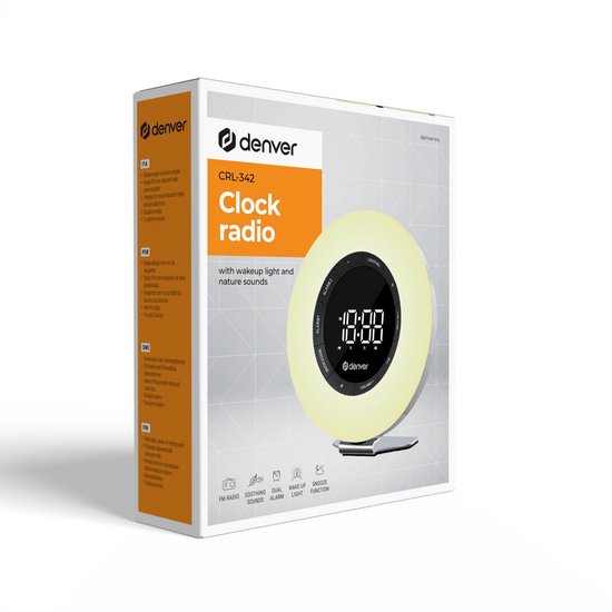 Denver Wake Up Light - FM Wekkerradio - Sluimer - Lichtwekker - Witte Ruis - CRL342