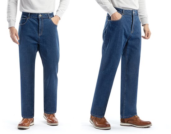 Milanoro - Stijlvolle jeansbroek voor heren - Zwartblauw - W38 - L30