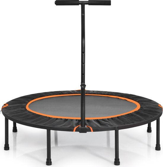 Coast Mini Trampoline Opvouwbare Fitnesstrampoline Met Hoogte Verstelbare Handgreep φ120 - Oranje/Zwart