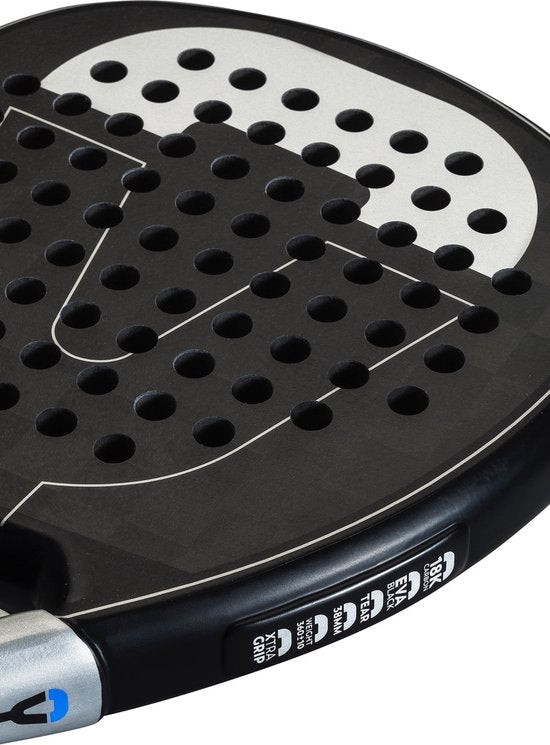Padel Racket - TUYO - Silver Stealth+ - voor de aanvallende speler - druppelvorm