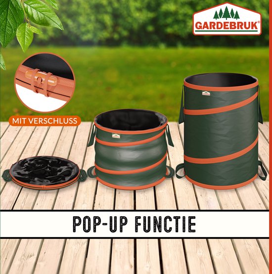 Gardebruk Popup tuinzak Set van 3 groene 85 liter per stuk