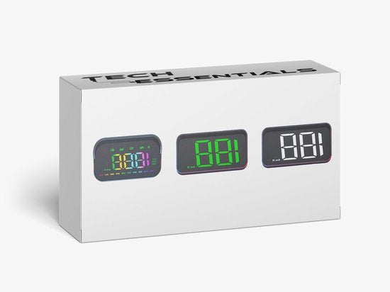 Tech Essentials Automatische - GPS Snelheidsmeter Auto HUD - USB-C - Wit - Head Up Displays - Plug en Play