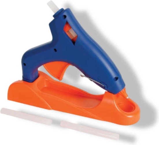Toolland Draadloos lijmpistool 25 W/230 VAC, snelle opwarming, temperatuur 170~180 °C, afneembare kabel, automatische lijmvoorziening, inclusief 3 lijmpatronen, kabel 1.4 m, ideaal voor snelle reparaties