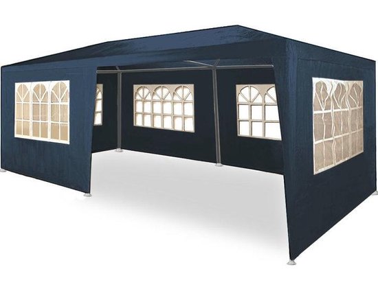 Casaria Partytent - Paviljoen - 6 Zijwanden - Waterdicht - 300 x 600 cm - Blauw