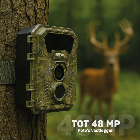BREND BR-2248 Wildcamera met Nachtzicht 20 Meter - 48MP Beeld en 4K Video - IP66 - Bewegingssensor - 2 Inch Scherm - Inclusief 32GB SD-kaart