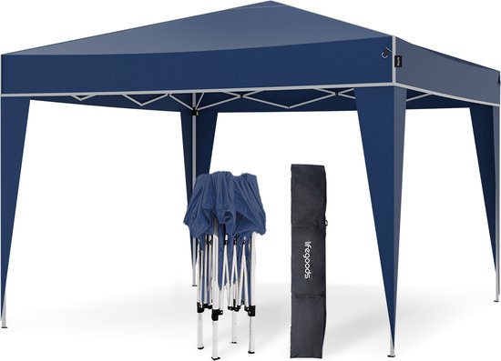 LifeGoods Partytent - Paviljoen - Easy Up - Opvouwbaar - Waterdicht - Met Draagtas - 300 x 300 cm – Blauw
