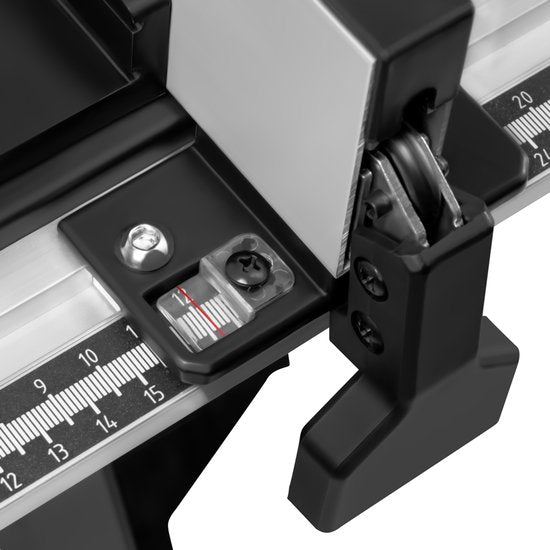 VONROC Zaagtafel 2000W – Ø250mm - Groot werkblad - Zaaghoek instelbaar van 0° tot 45° - Met soft-start technologie - Incl. 60T zaagblad en onderstel