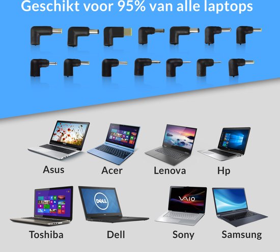 Velociy Universele Laptop Adapter - Laptop Oplader - Alle Merken - 45W-65W-90W