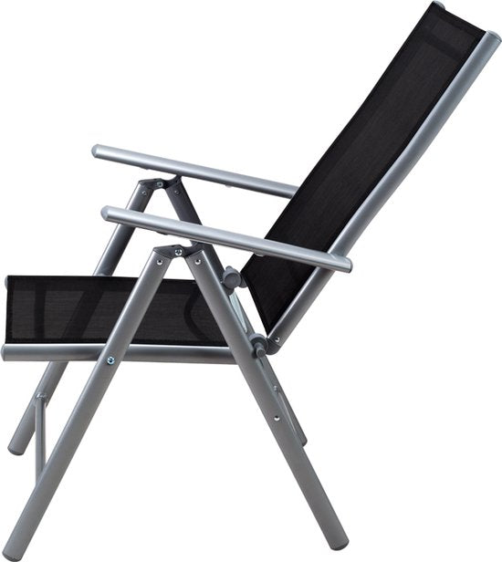 Casaria Aluminium Tuinstoelen - 3 stuks - Inklapbaar - Zilver