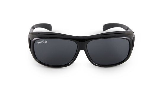 SPACEFLIGHT Overzetzonnebril - Zonnebril in Zwart - Polariserende Glazen - Unisex - Voor Brillen van Max 150 mm breed en 40 mm Hoog - Filter Categorie: 3