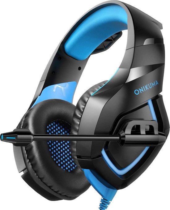 ONIKUMA K1-B - Gaming Headset - Multi Platform - Zwart/Blauw