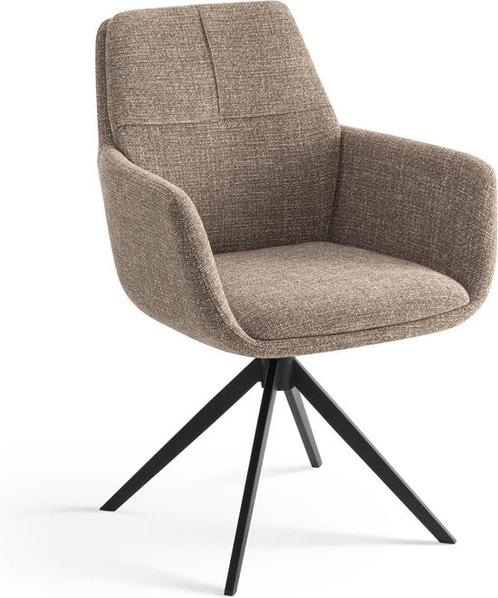 Furnihaus Draaibare Eetkamerstoel Milou met armleuning Taupe