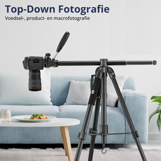 Studio ME Telefoon Statief - 179 cm - Camera Statief - Zwart - Monopod - Tripod Smartphone - Telefoonhouder - Tripod Iphone - Statief Telefoon / Camera / DSLR