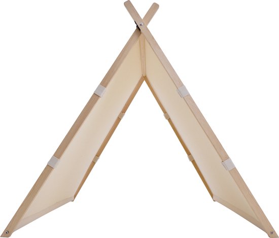 Sunny Como Speeltent Crème– Wigwam Tipi Tent voor kinderen - Stokken FSC hout - 123x106x107cm