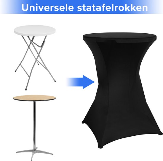 Saaf Statafelrok - 2 stuks - Statafelhoes - Wasbaar en Elastisch - Zwart - 80x85x110 cm