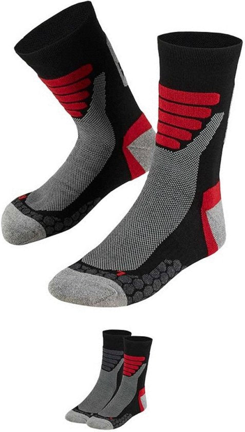 Xtreme Wandelsokken Alle Weer 2-Pack Zwart&Red - Sokken - 42-45