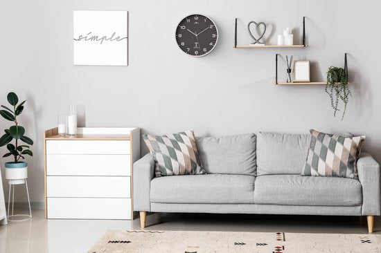 Monzana Wandklok – Automatisch Analoog Radiogestuurd Ø31cm - Zwart