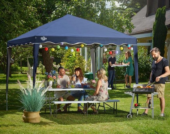 Casaria Partytent - Paviljoen - EasyUp - Opvouwbaar - Met draagtas - 300x300x250 cm - Blauw